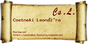 Csetneki Leonóra névjegykártya